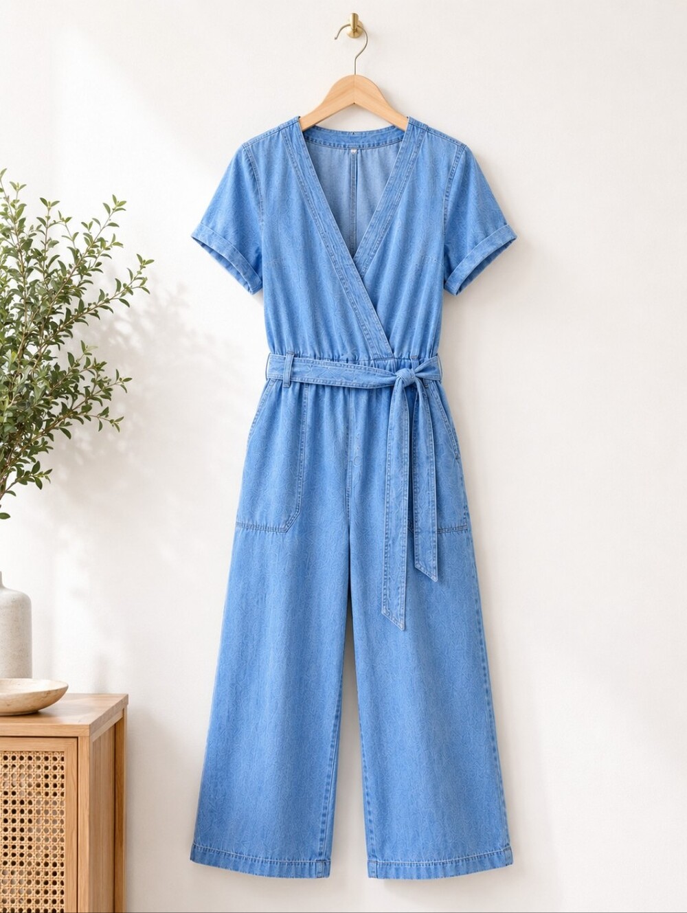 Abercrombie & Fitch | Blue Lyocell Jumpsuit |  Size Medium - Picture 5 of 7